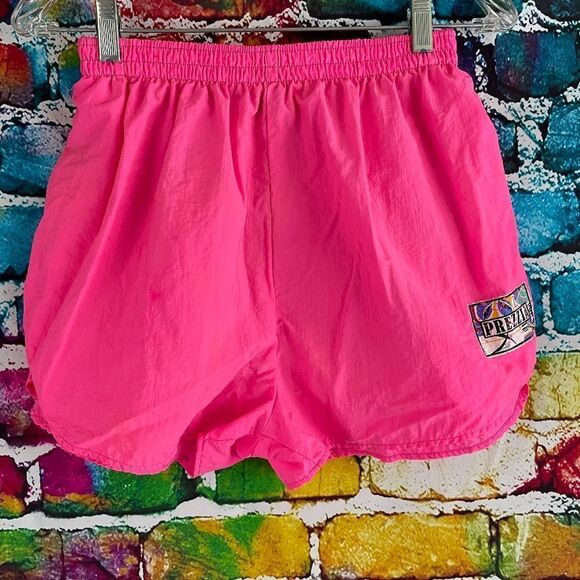 Vintage Hot Pink Prezzia Nylon Shorts 80s Beach Barbie Size Medium - Picture 1 of 4